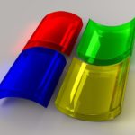 windows, microsoft, logo, computer, internet, window, glass, colorful, multicoloured, reflection, red, green, blue, yellow, wallpaper, 3d wallpapers, background, blender, 3d